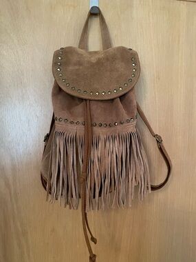 Steve Madden Genuine Leather Suede Fridge Western Boho Backpack